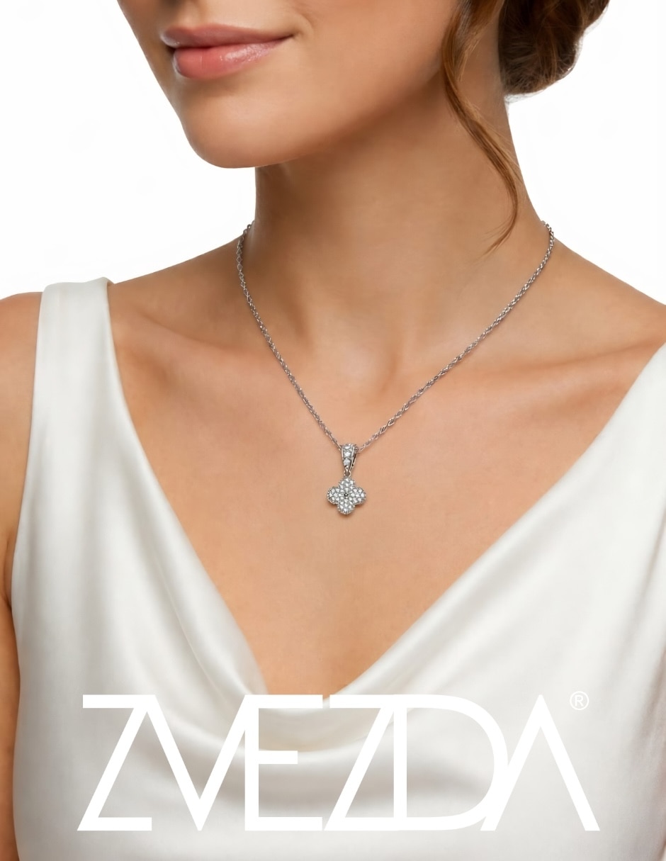 Collar con dije de trébol élan de plata 6
